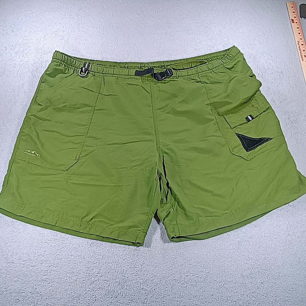 Eddie Bauer Mens Hiking Shorts Green XXL Integrated Belt Utility Pockets